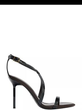 Zara Black Strappy Patent Leather Sandals